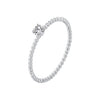 925 Sterling Silver 3mm Moissanite Ring for Women - Size 6