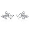925 Sterling Silver Earrings with Pavé Setting CZ - 0.6*0.9cm