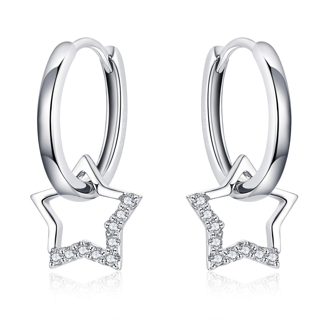 S925 Sterling Silver Plated Platinum CZ Earrings for Women