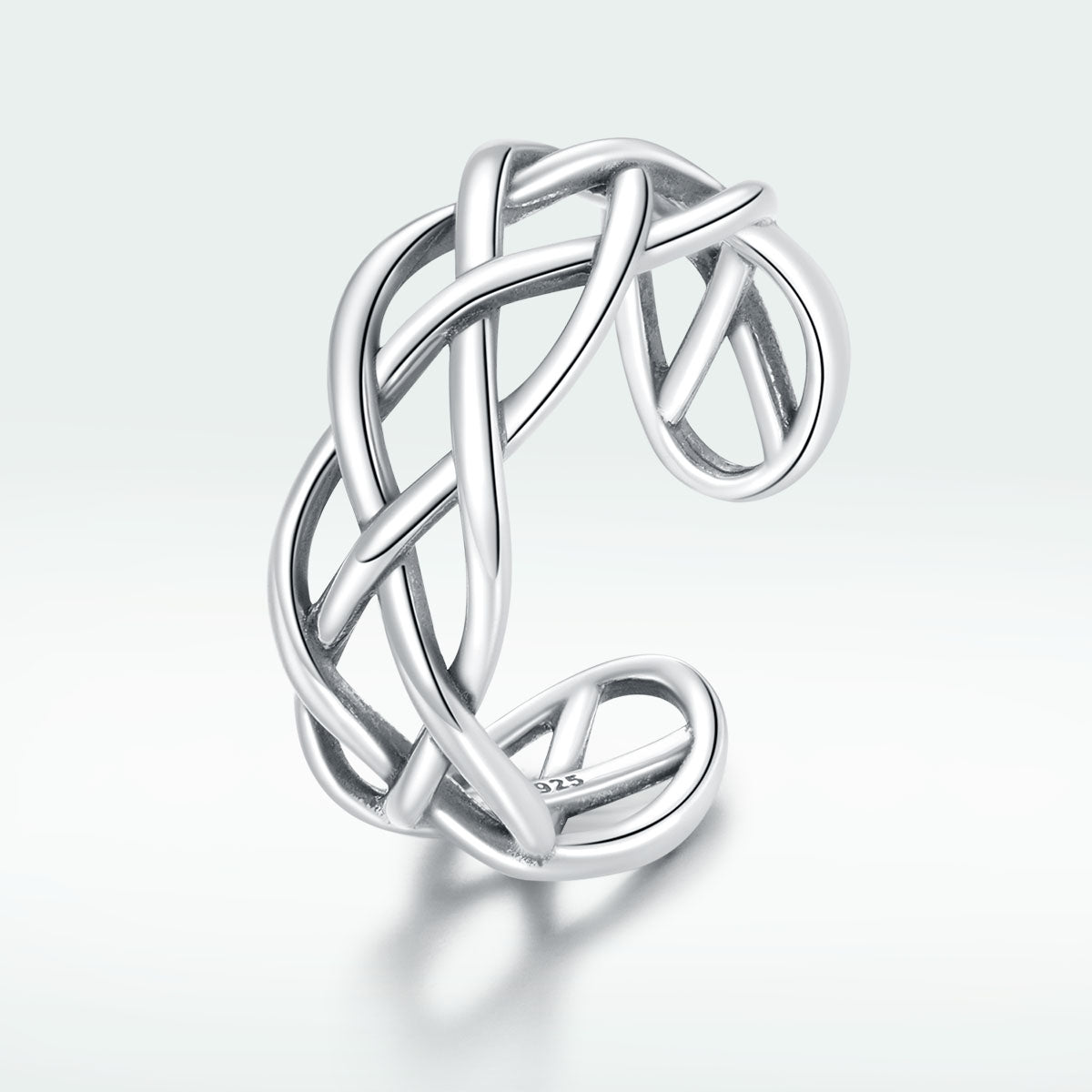 Anillo de plata de ley 925 oxidada de 0.8 cm para mujer