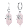 925 Sterling Silver Earrings with Natural Crystal and White Gold Plating