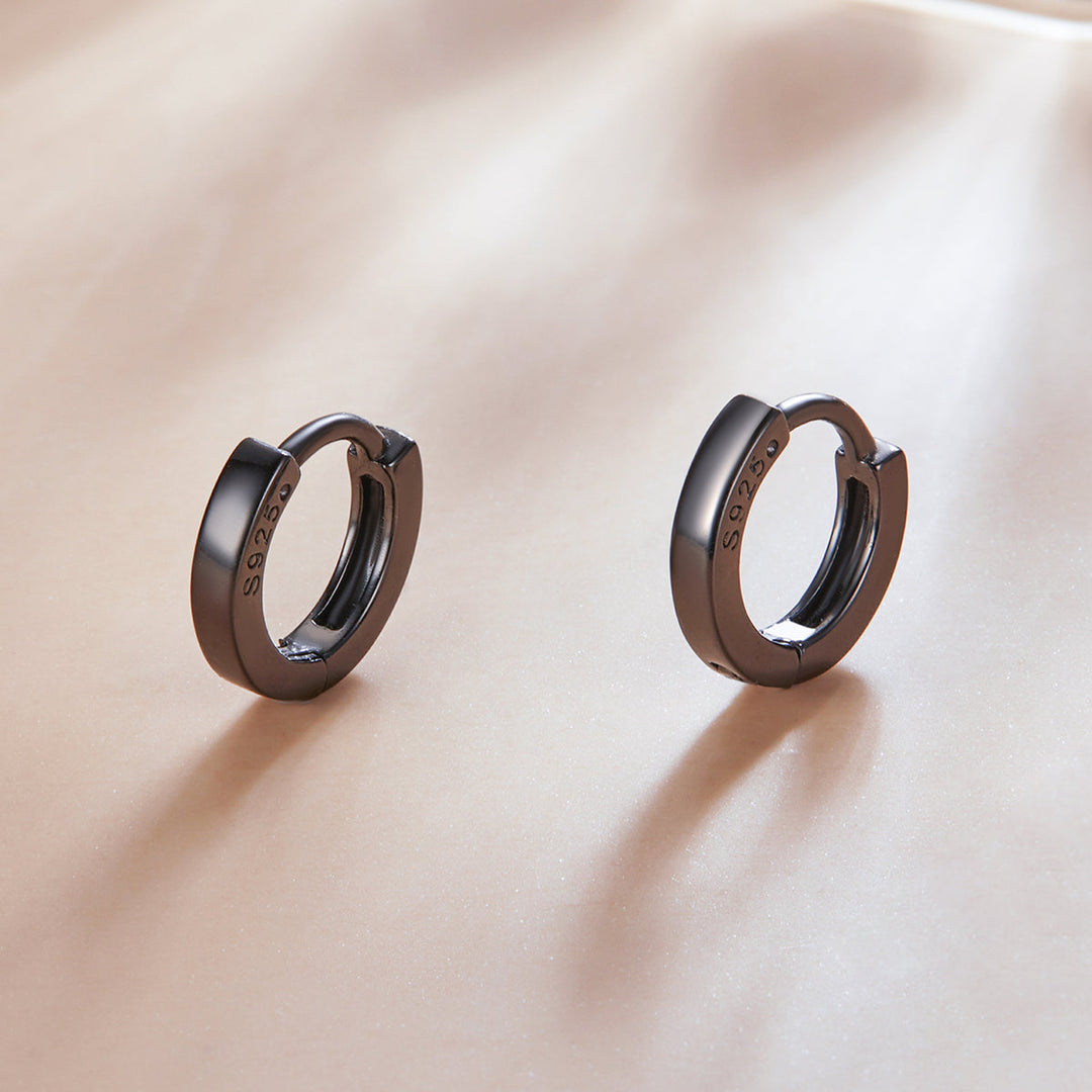 925 Sterling Silver & Plated Black Gold Earrings
