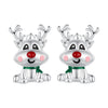 925 Sterling Silver Enamel Earrings 12x9mm