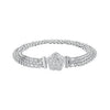 925 Sterling Silver and Platinum Plated 17.0 cm Pavé Setting CZ Bracelet for Women