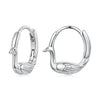 925 Sterling Silver Plated White Gold Hoop Earrings for Women