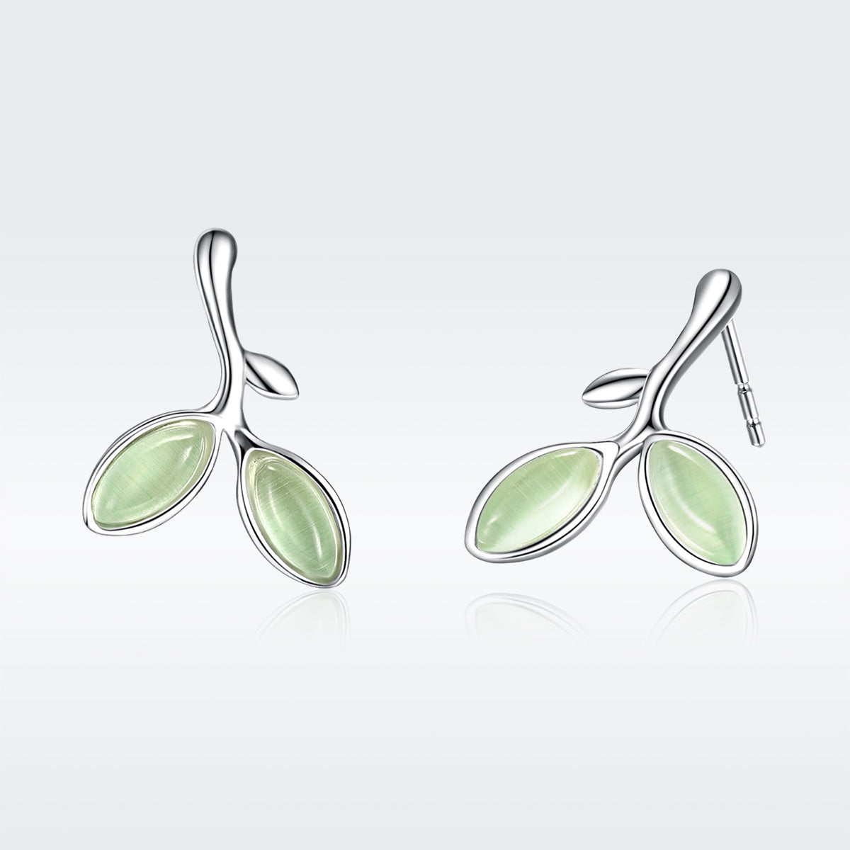 925 Sterling Silver Earrings with Synthetic Opal 1.5*1.3cm - imagen 8 de 8