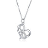 925 Sterling Silver Adjustable CZ Pendant Necklace
