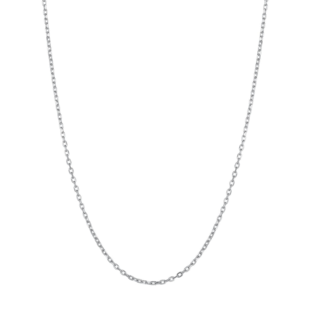925 Sterling Silver Plated Platinum 45cm + 5cm Necklace for Women