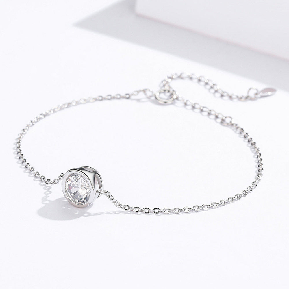 925 Sterling Silver & Platinum Plated CZ Bracelet for Women