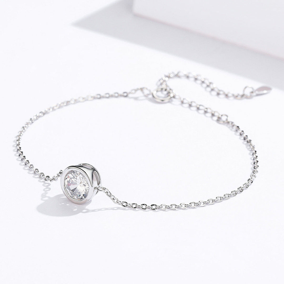 925 Sterling Silver & Platinum Plated CZ Bracelet for Women