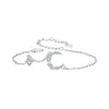 925 Sterling Silver CZ Bracelet with White Gold Plating, 150mm Length for Women