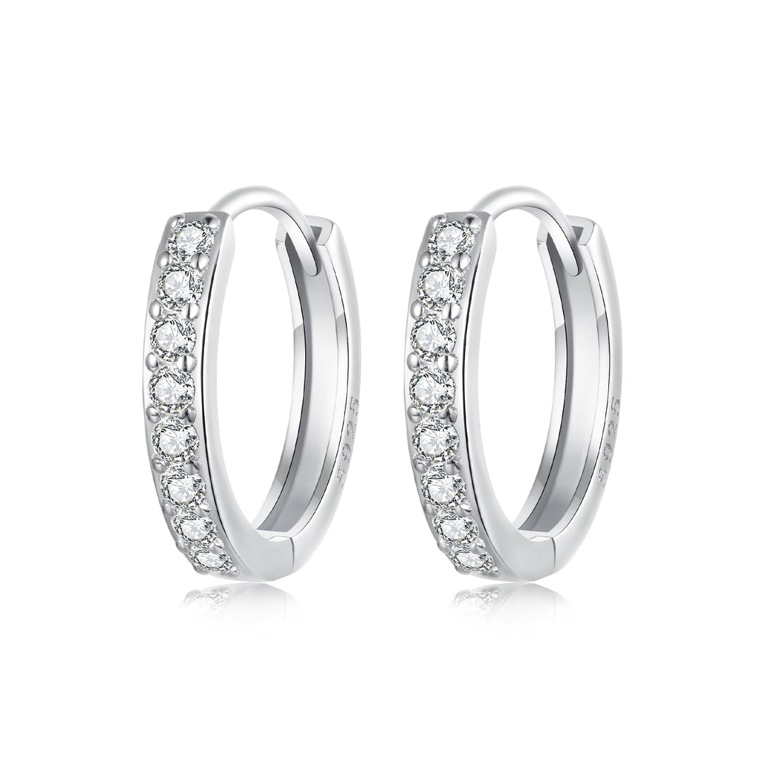 925 Sterling Silver Pavé Setting Gold Plated Earrings for Women