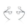 925 Sterling Silver Oxidized Earrings with Shell Pearl for Women