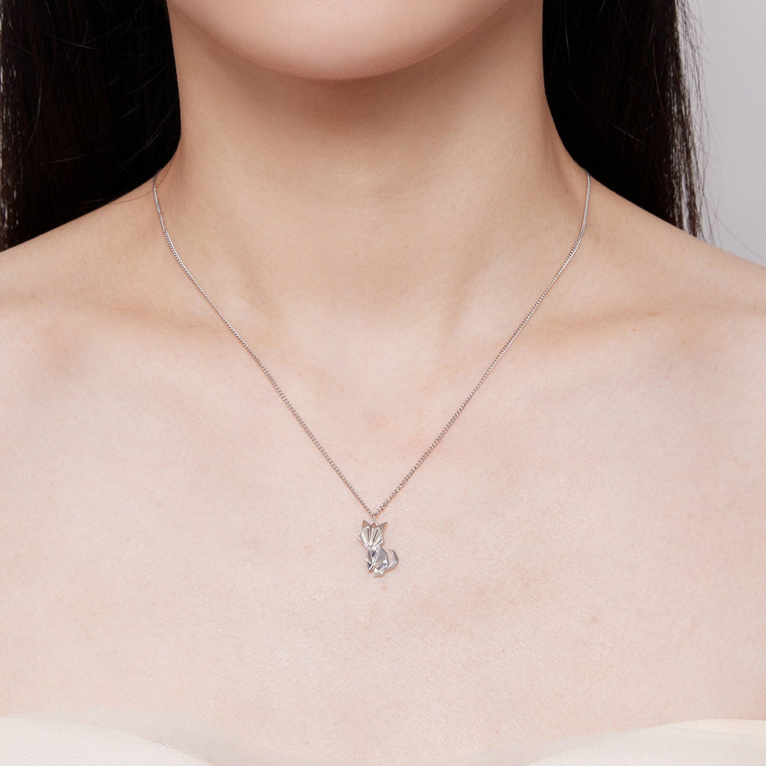 925 Sterling Silver 16mm x 10mm Platinum Plated Necklace for Unisex