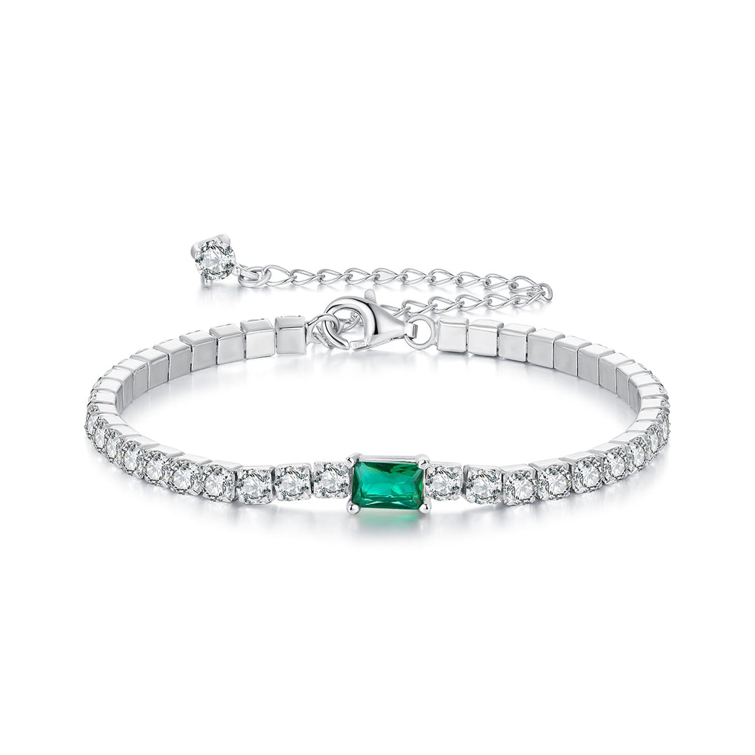 925 Sterling Silver 145+65mm Pavé Setting CZ Bracelet
