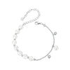 925 Sterling Silver 15+6cm White Gold Plated Bracelet with Quality Shell Pearl & CZ for Women