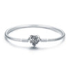 SCB 925 Sterling Silver Bracelet in Classic Style, Size 17.0 for Women