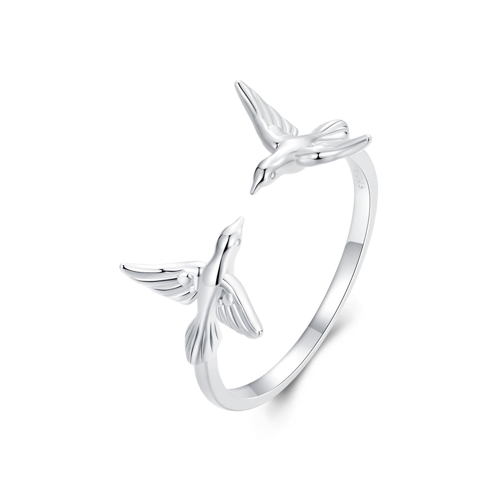 925 Sterling Silver Ring with White Gold Plating, 1.5mm Width