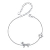 925 Sterling Silver & Plated White Gold Bracelet 15+6cm for Women