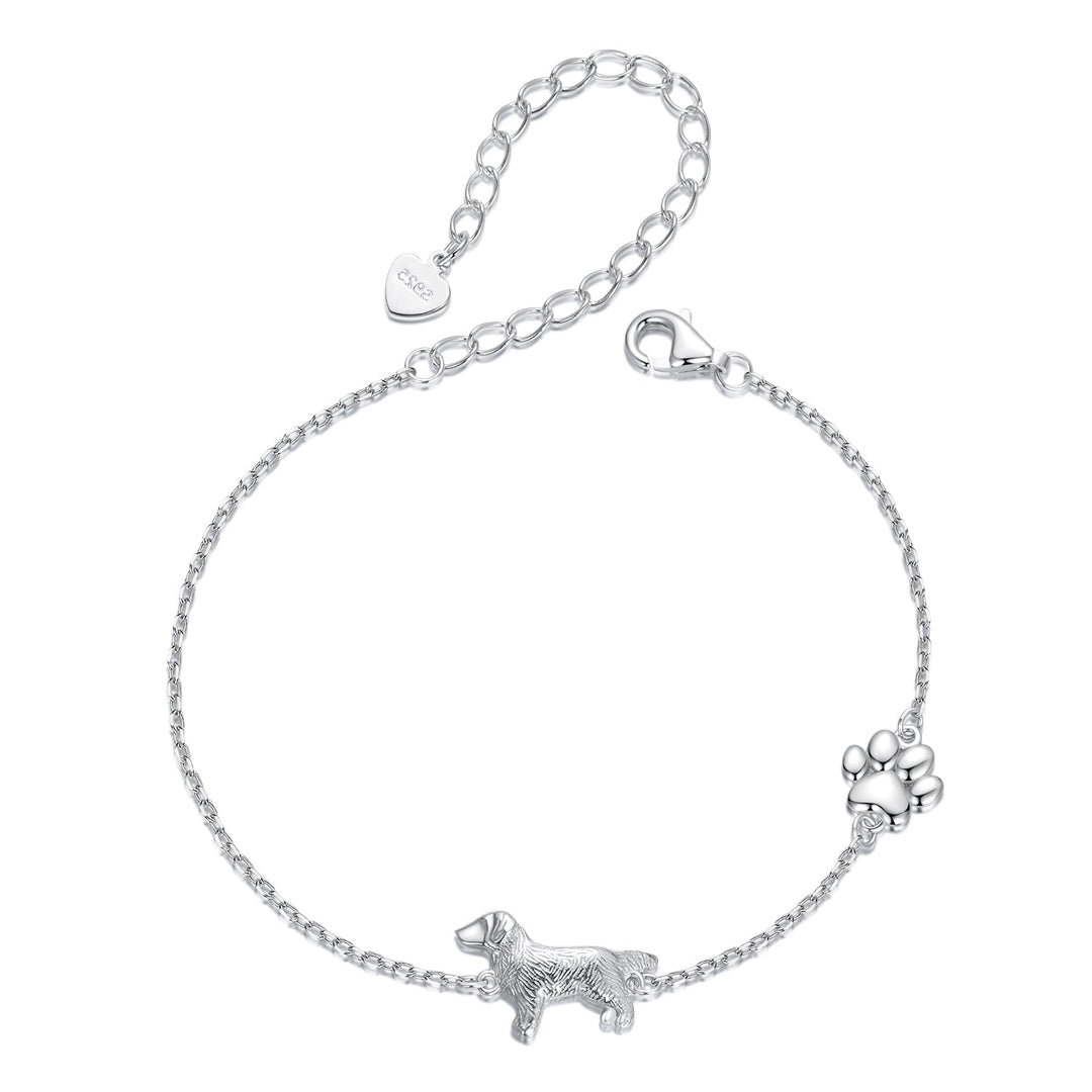 925 Sterling Silver & Plated White Gold Bracelet 15+6cm for Women