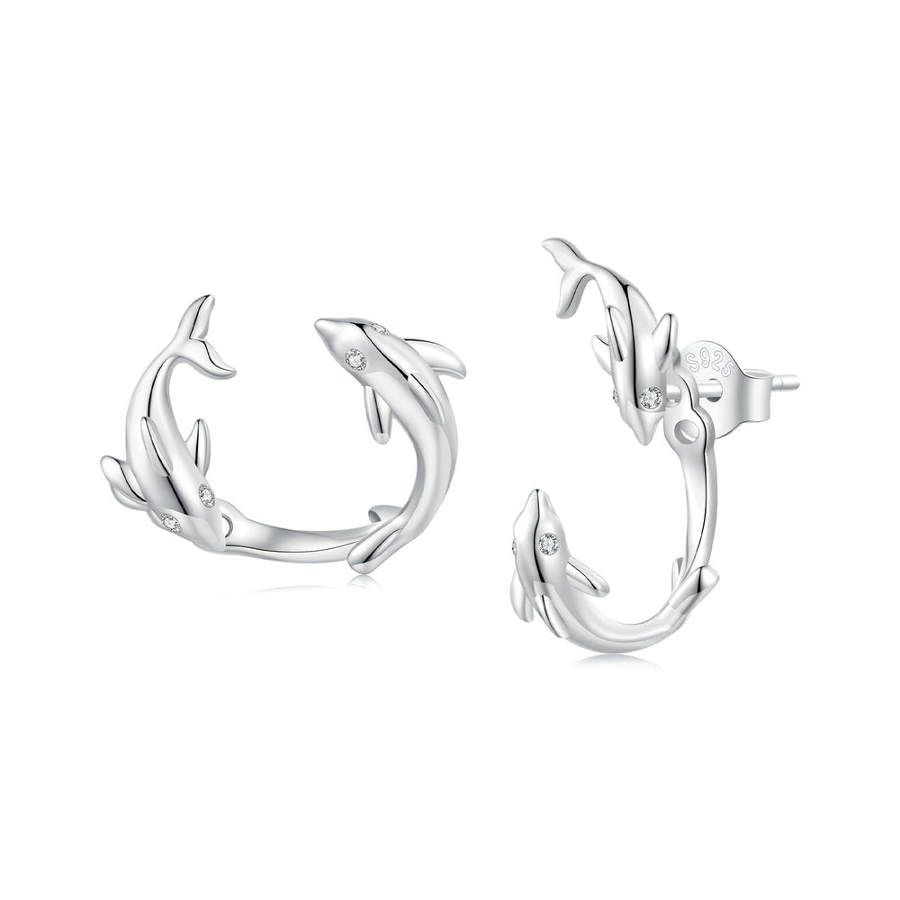 S925 Sterling Silver Rose Gold Plated Zircon Earrings