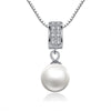 925 Sterling Silver Necklace with Quality Shell Pearl and Pavé Setting CZ