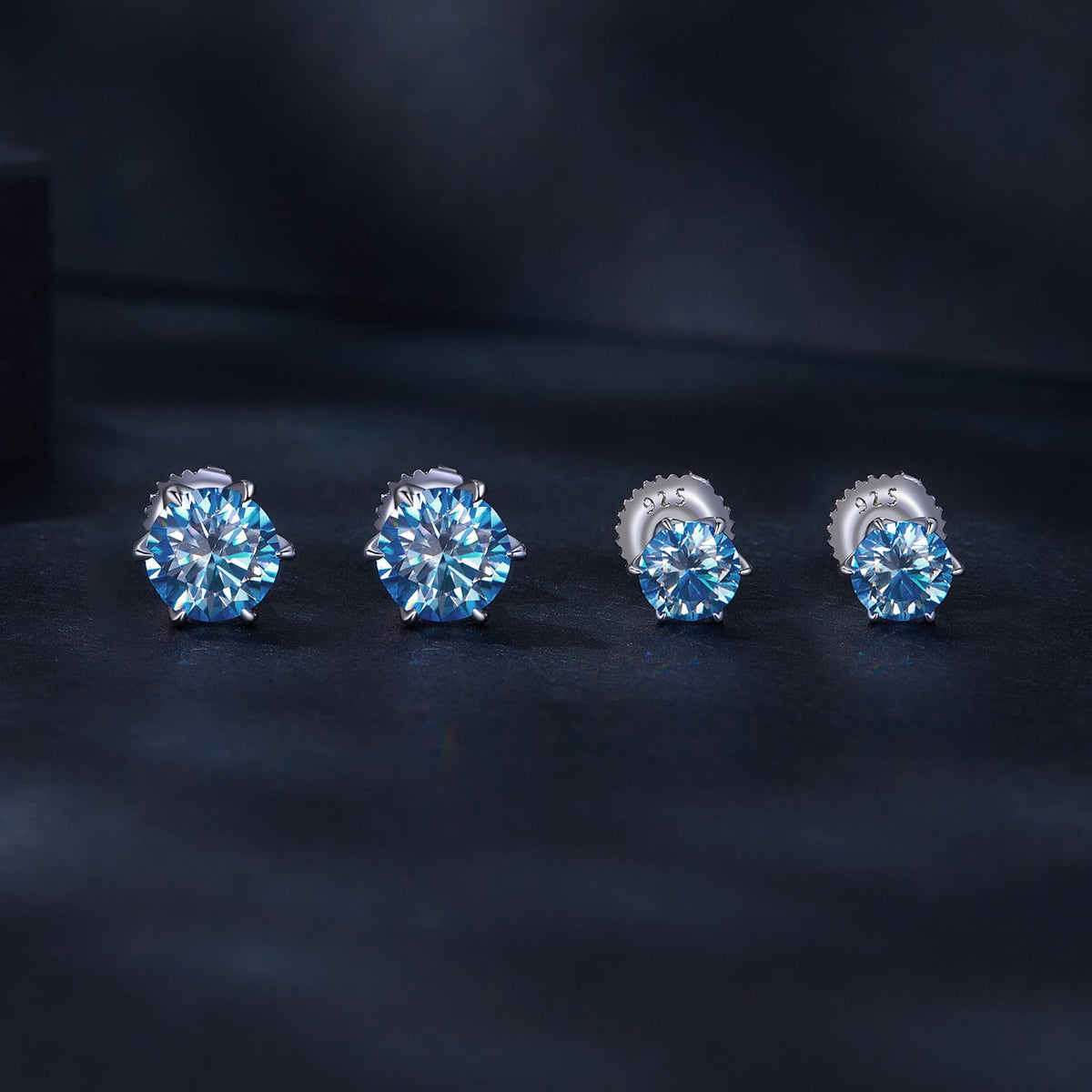 925 Sterling Silver Moissanite 1.00 Carat Earrings Size 7.0mm for Women