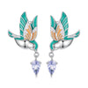 925 Sterling Silver Enamel Pavé Setting CZ Earrings