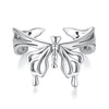 925 Sterling Silver Oxidized Silver 0.2-1.3 cm Adjustable Ring