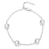 925 Sterling Silver Adjustable Pearl Bracelet for Women
