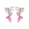925 Sterling Silver Enamel Earrings with Transparent Glass for Women