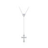 925 Sterling Silver White Gold Plated Necklace with CZ Pavé Setting for Women