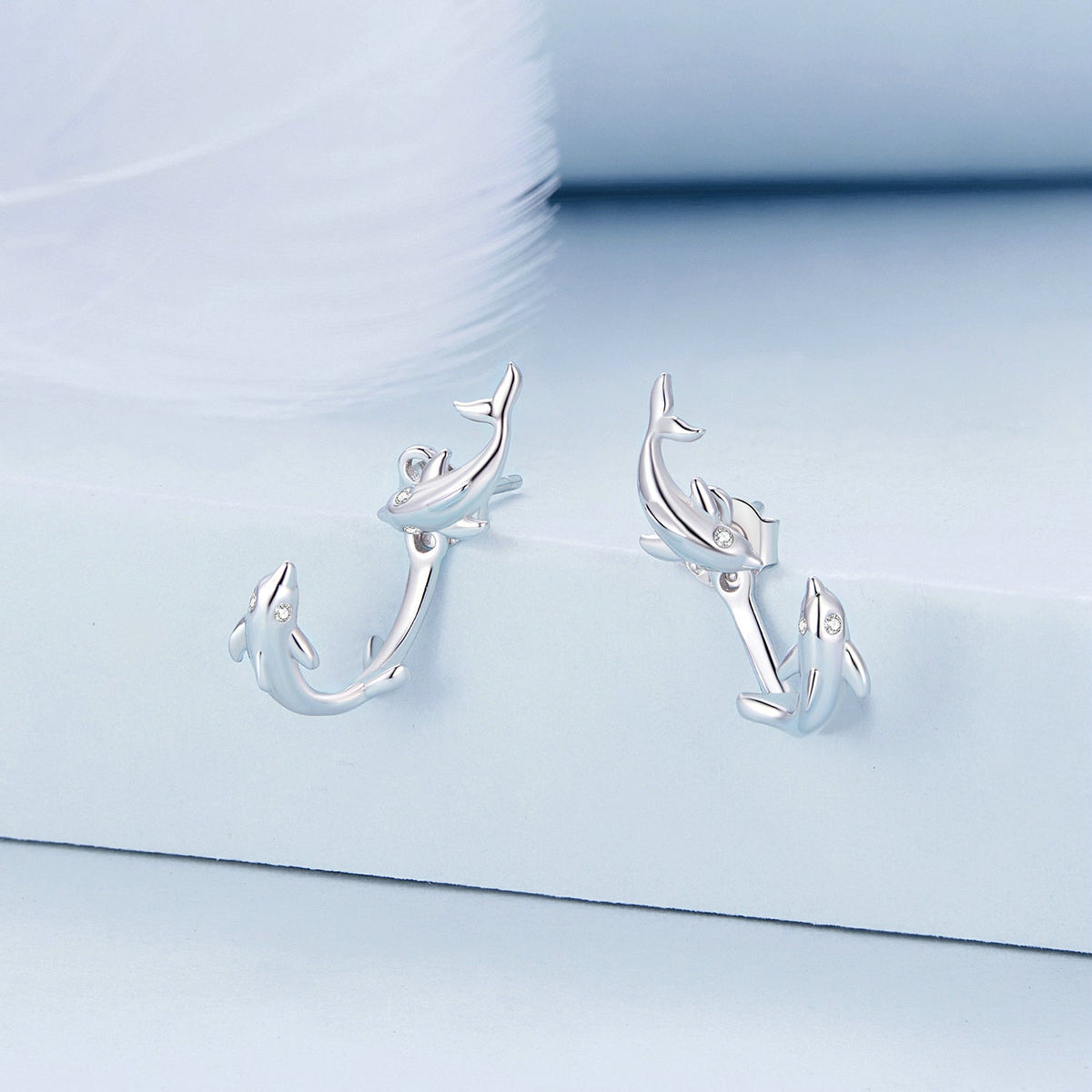 S925 Sterling Silver Rose Gold Plated Zircon Earrings - imagen 3 de 7