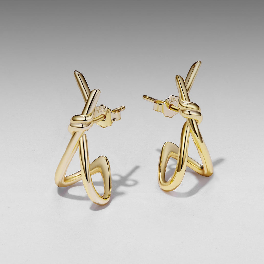 925 Sterling Silver Earrings for Women - Size 2.0*0.8 cm - Plated White Gold