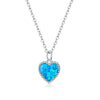 925 Sterling Silver Plated Translucent Opal Necklace 45cm for Women