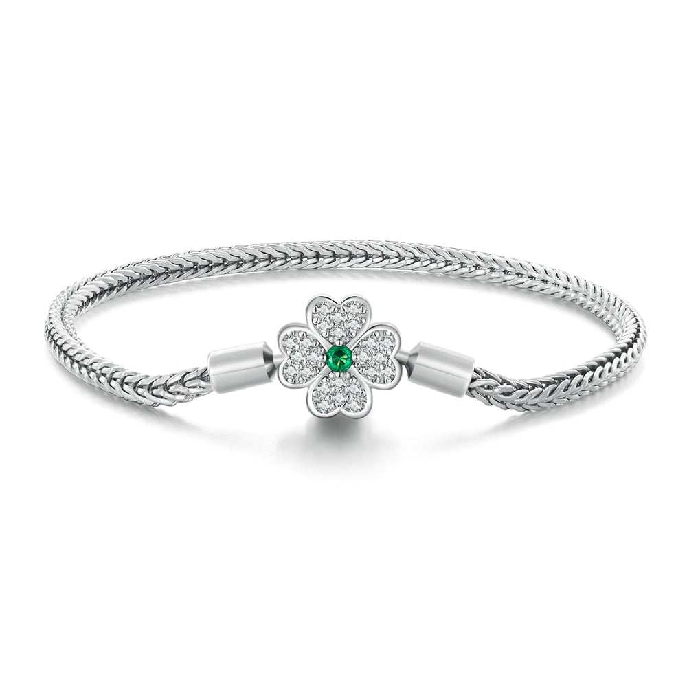 925 Sterling Silver Plated Platinum Bracelet with 3mm Rope for Women