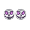 925 Sterling Silver Enamel Oxidized Earrings - 8mm for Women