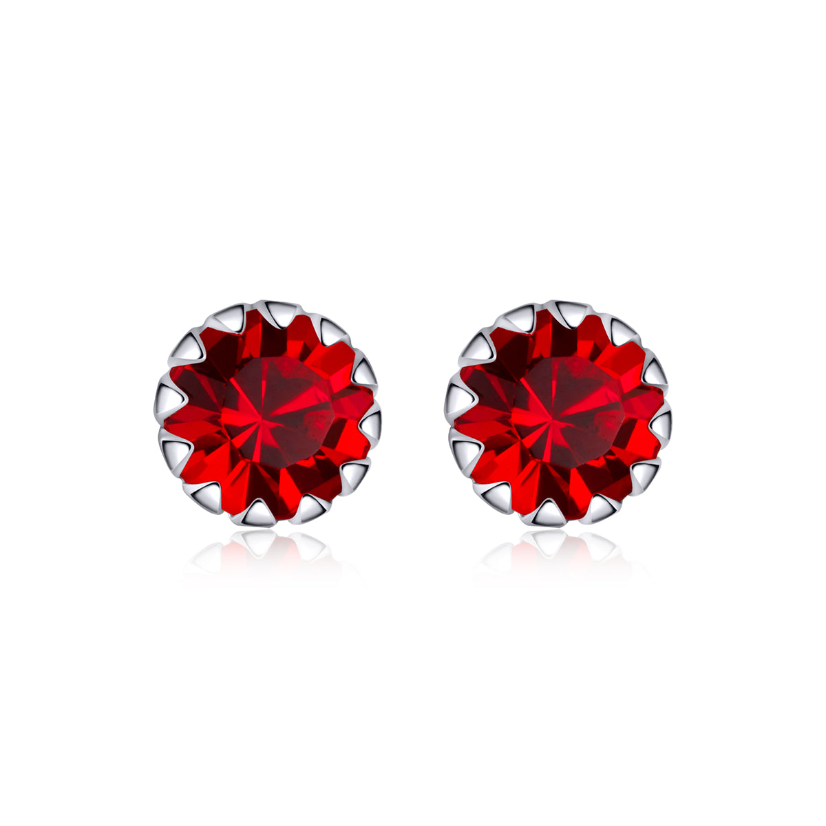 925 Sterling Silver & Plated Platinum Earrings with Pavé Setting CZ for Women - imagen 3 de 7