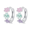 925 Sterling Silver Enamel White Gold Plated Earrings for Women