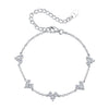 925 Sterling Silver Bracelet with White Gold Plating and CZ Paving for Women