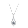 925 Sterling Silver 1 Carat Moissanite Necklace with White Gold Plating - 40+5cm Length for Women