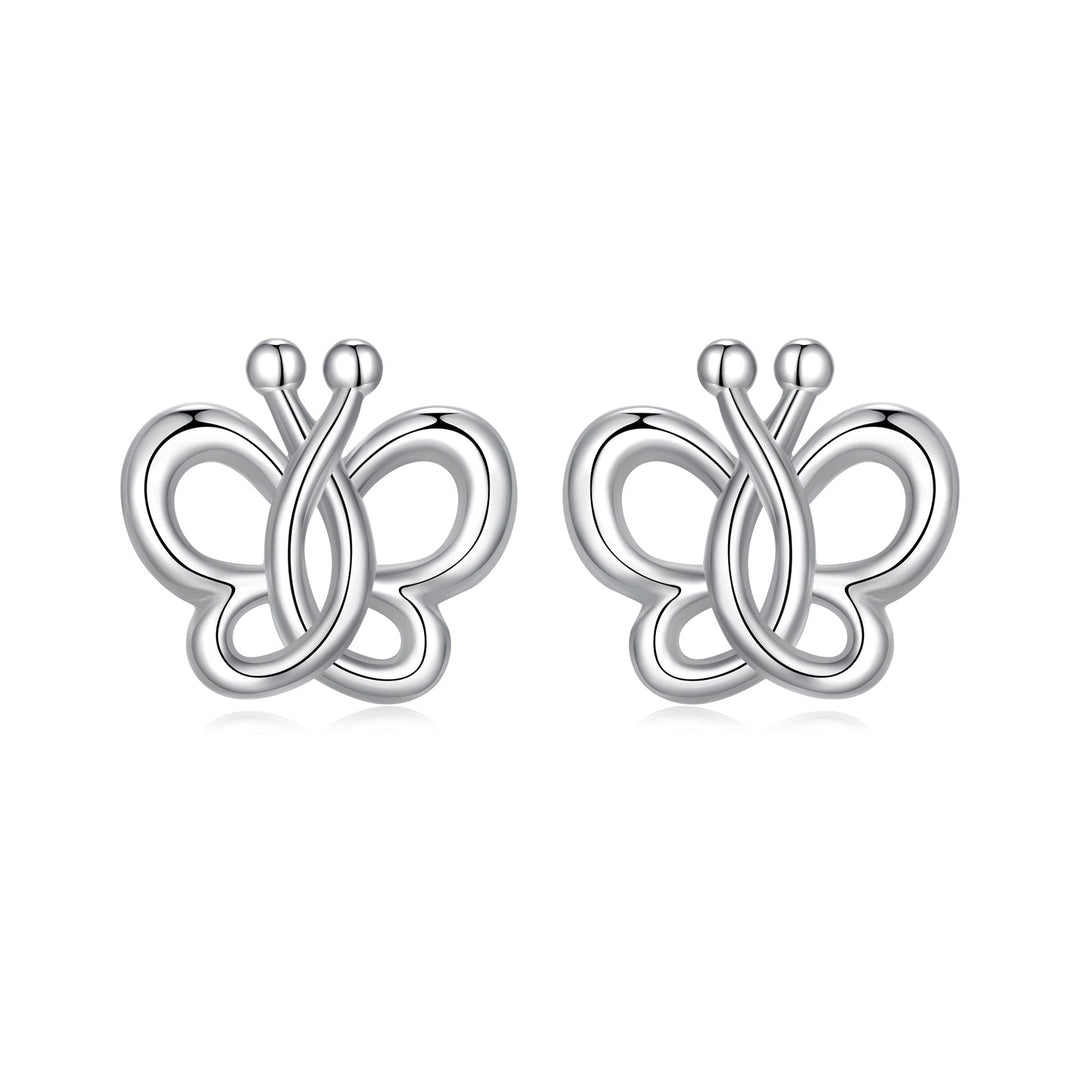 925 Sterling Silver Plated White Gold Earrings