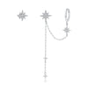 S925 Sterling Silver Earrings with CZ in Pavé Setting, 5.9cm Length, 1cm Size for Women