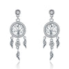 925 Sterling Silver Oxidized Pavé Setting CZ Earrings