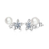 925 Sterling Silver 0.20 Carat Moissanite Earrings with Synthetic Pearl for Women