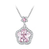 925 Sterling Silver Necklace with 19*13mm CZ Pendant