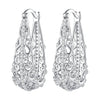 925 Sterling Silver Earrings with Pavé Set CZ, 2.5cm x 0.8cm, for Women