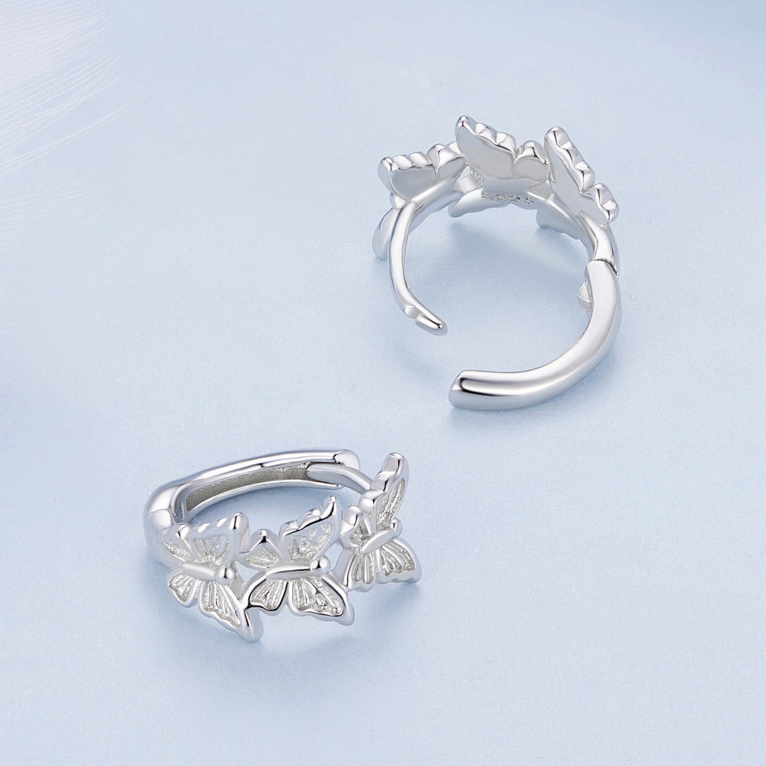 S925 Sterling Silver Earrings with Plated Platinum for Women