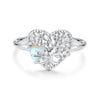 925 Sterling Silver Heart-Shaped Moonstone Ring for Women