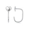 925 Silver White Gold Plated 1.4cm Brass Earrings for Women